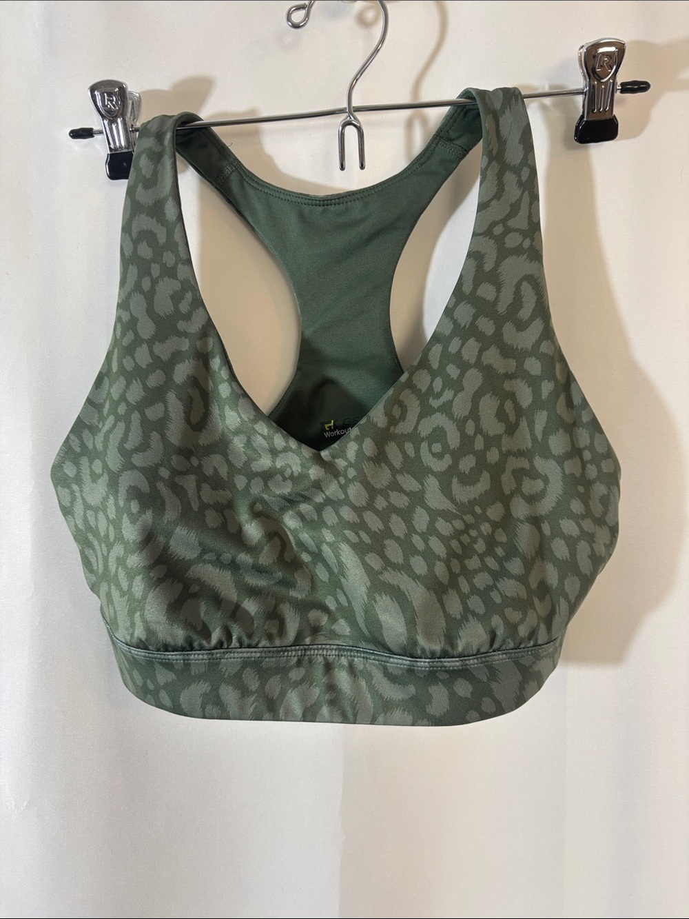 tek gear Olive Green Leopard Racerback Sports Bra